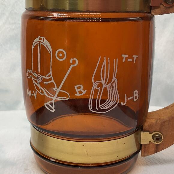 VTG Siesta Ware Amber Brown Cowboy Barrel Beer Mug Wood Handle 2 - Picture 12 of 14